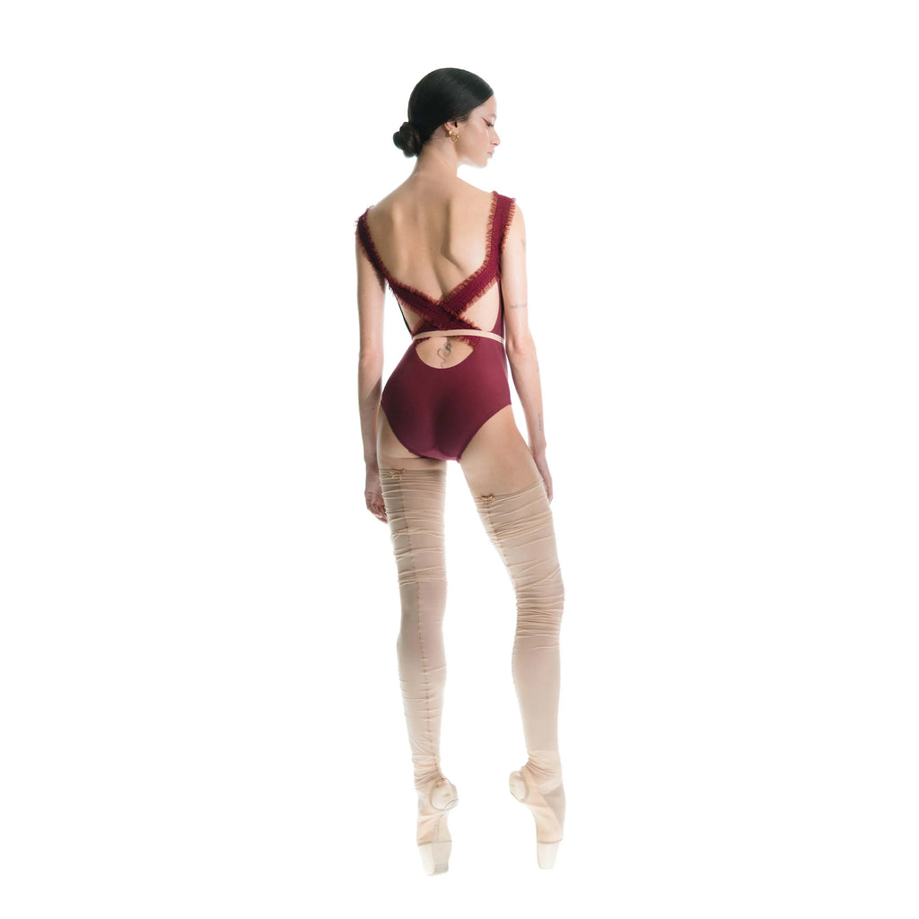 Girls Wine Red "JUNIOR ELEANOR" Ballet Onesies(J182LE33VL/burgundy)