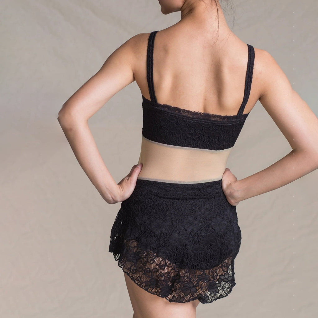 Women Black Ballet Onesies(1513/Black)