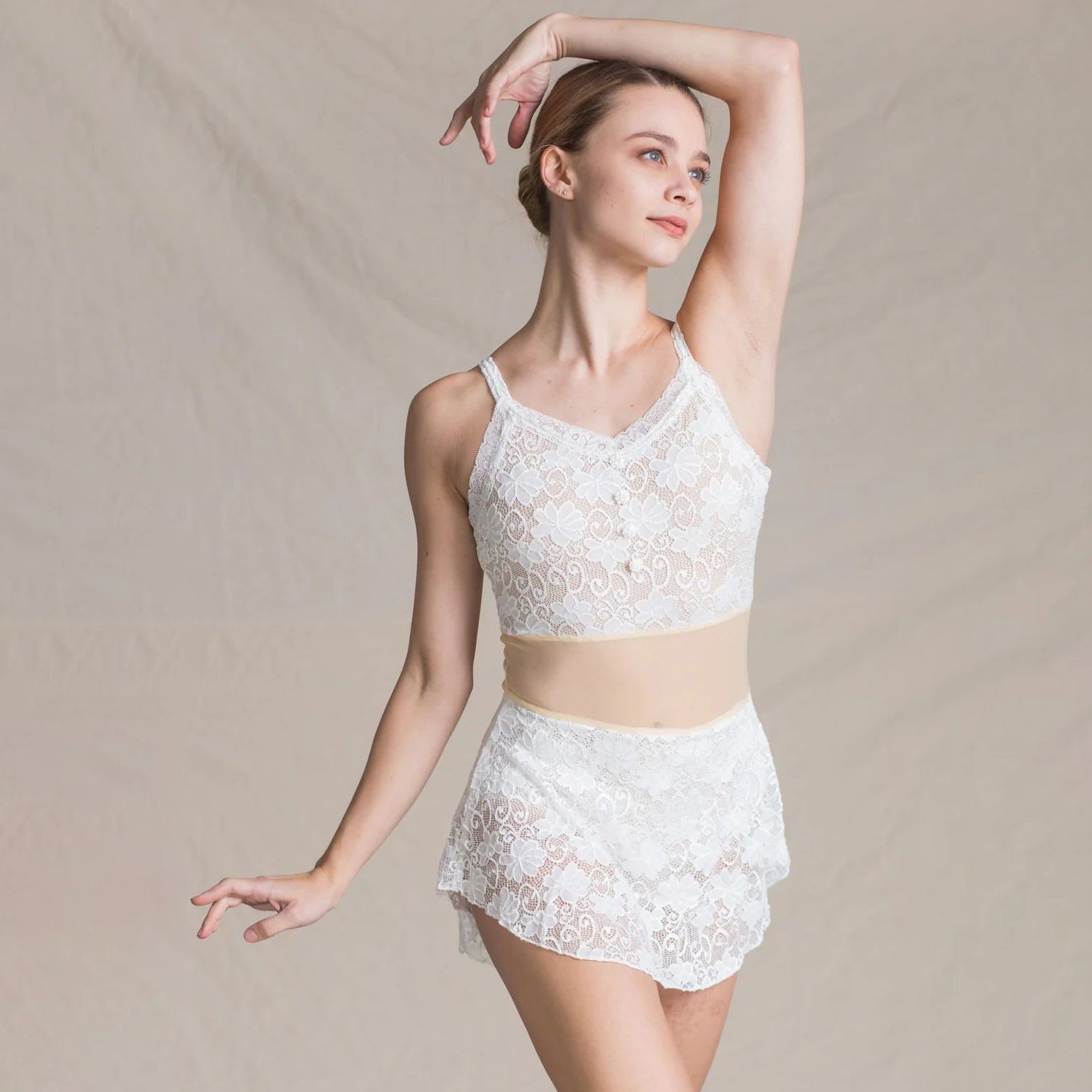 Women White Ballet Onesies(1513/White)