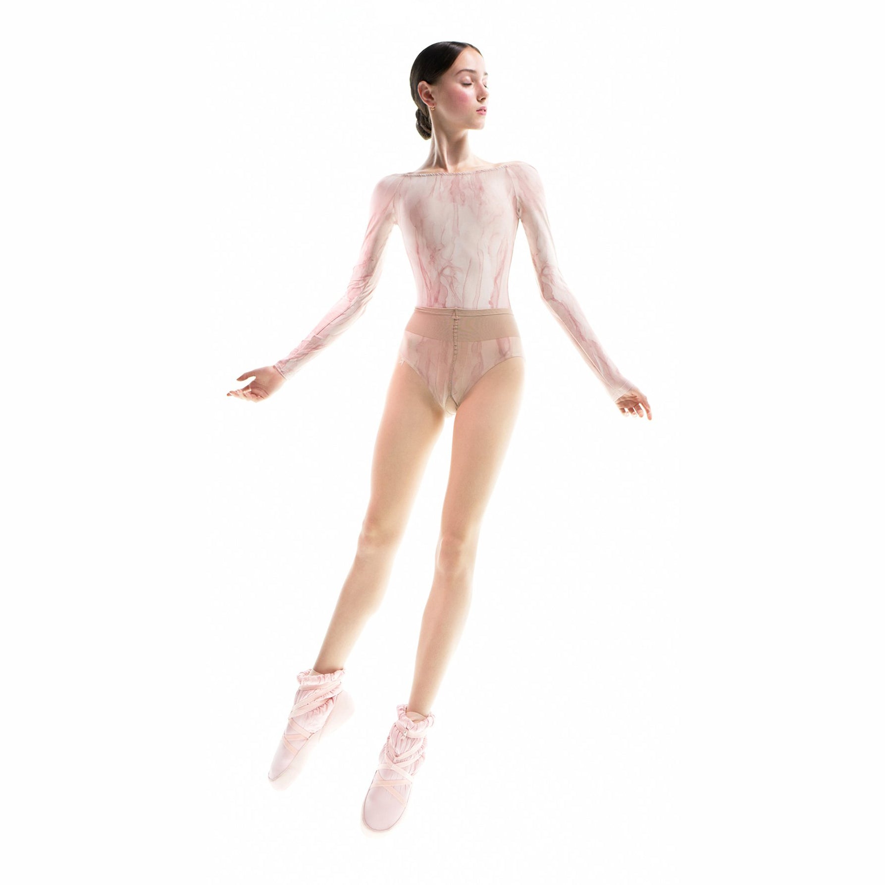 Girls Light Pink Boatneck Ballet Onesies