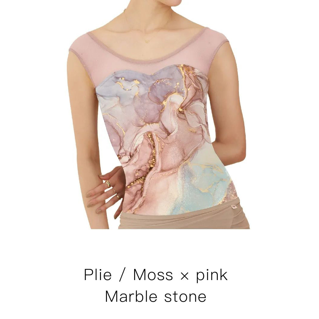 Women Pink "Marble stone" Ballet Onesies(161112935/Plie/Moss pink)