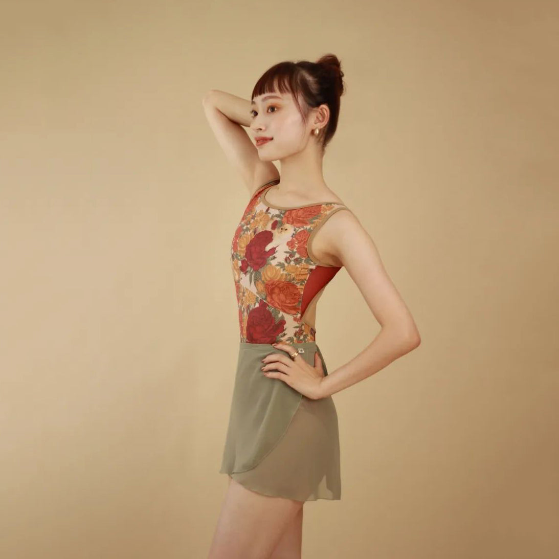 Women Red "Peony cats" Ballet Onesies(162679546/Tendu/Peony cats)