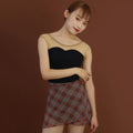 Women Beige "Nudie Beige x Black" Ballet Onesies(163509124/Nudie Beige)