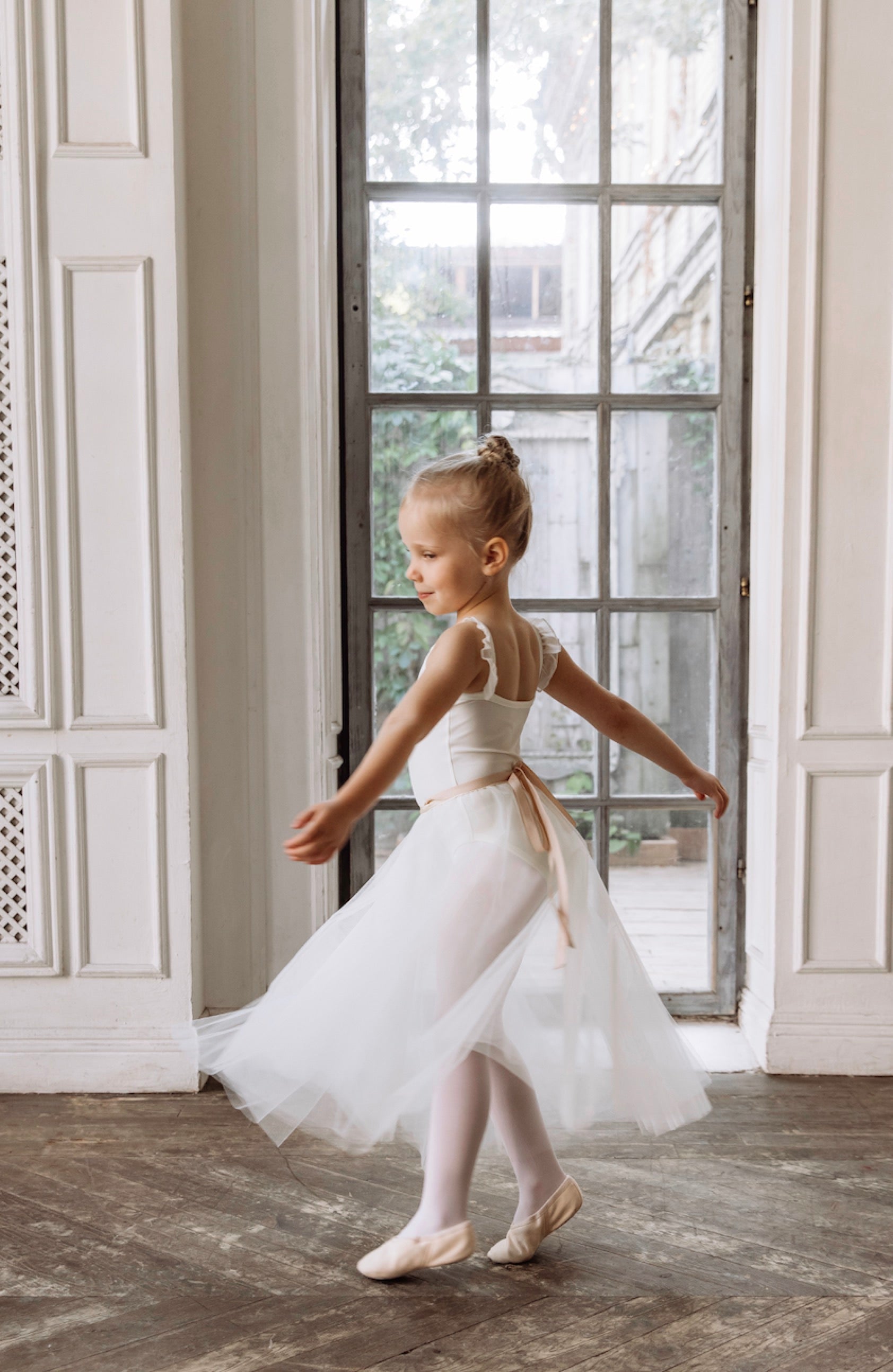 Girls White Ballet Onesies