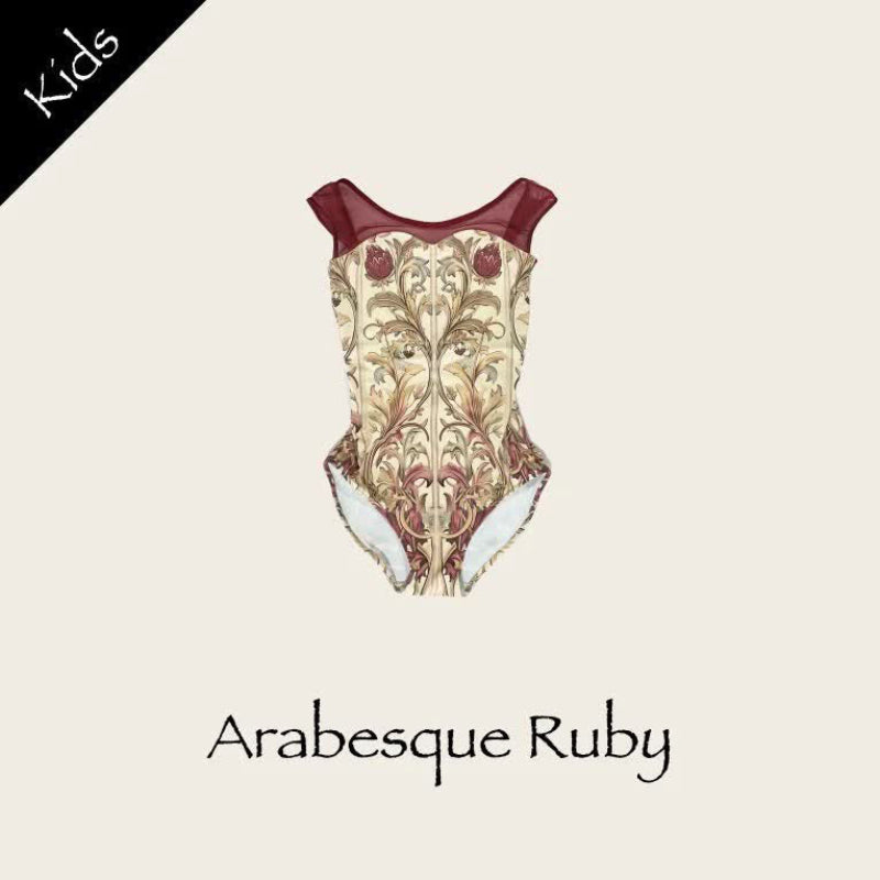 Girls Red "Arabesque Ruby" Ballet Onesies