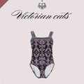 Girls Black"Victorian cats Black tea/Piqué/Platina"Ballet Onesies