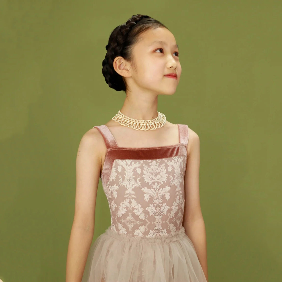 Girls Pink "Victorian cats Milk tea" Ballet Onesies