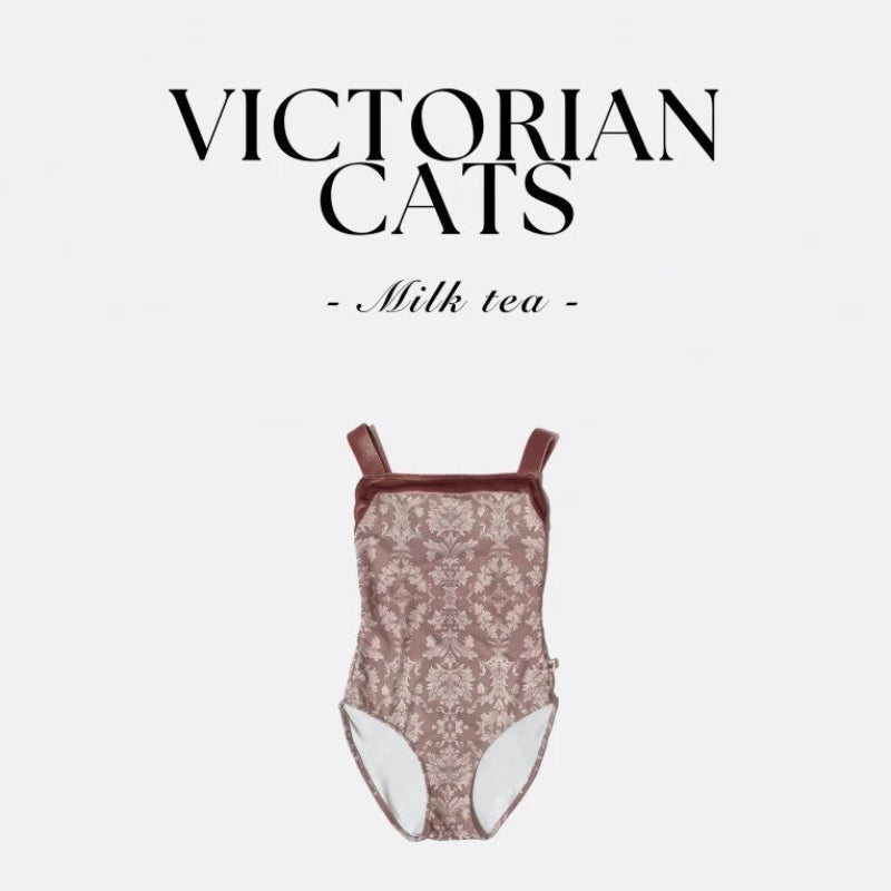 Girls Pink "Victorian Cats" Ballet Onesies