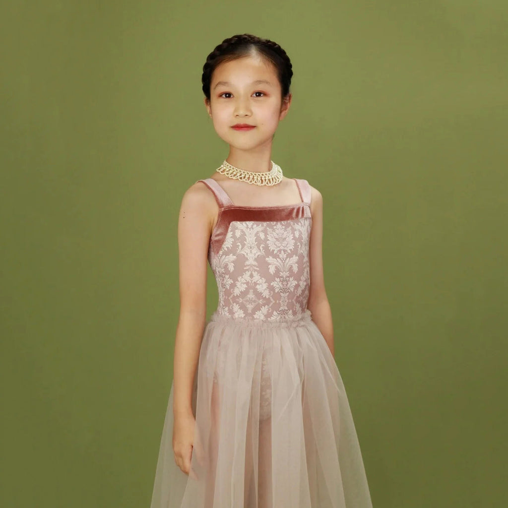 Girls Pink "Victorian Cats" Ballet Onesies