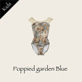 Girls Beige "Poppied garden Blue" Ballet Onesies(178995685HL/Plie/Milky beige)