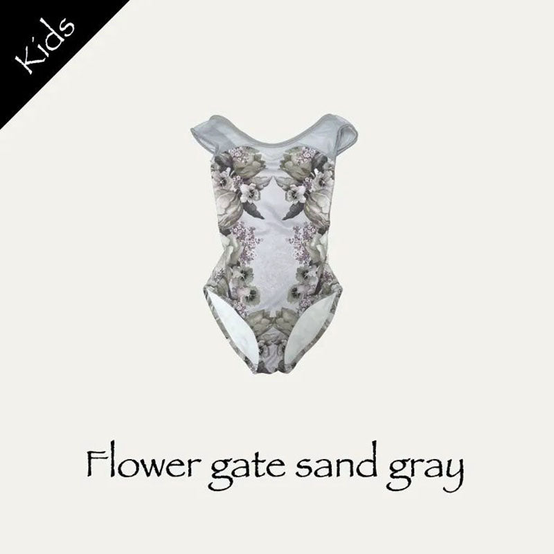 Girls Blue"Flower gate sandgray"Ballet Onesies(178995858/Plie/Moss blue)