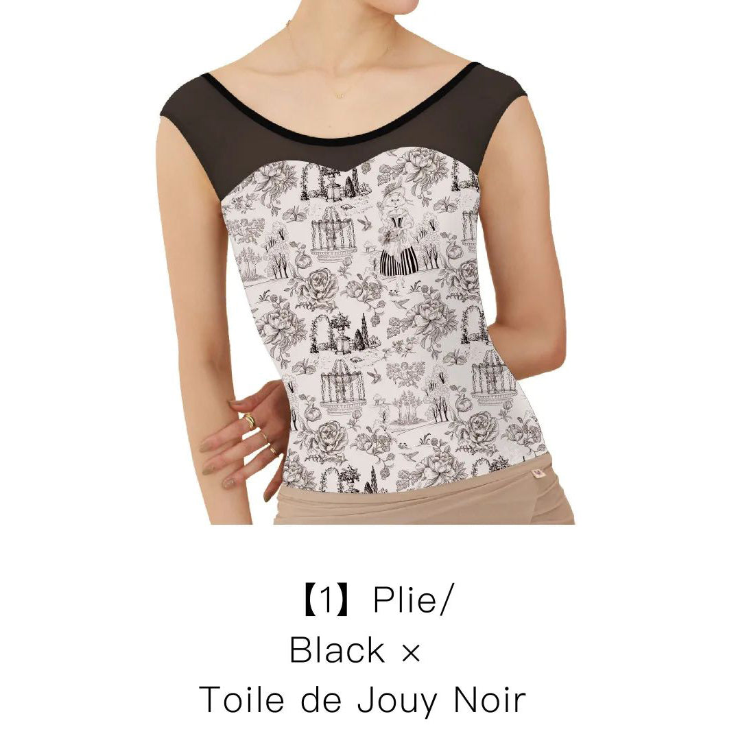 Women Black"Toile de Jouy Noir"Ballet Onesies(182246046/Plie/Black)