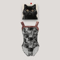 Girls Black"Find your Cat!-Black Cats"Ballet Onesies(183001685HL/Pique/Fog pink)