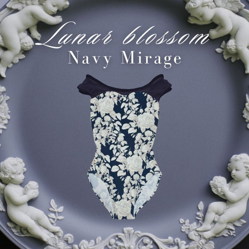 Girls Navy"Lunar blossom-Navy Mirage"Ballet Onesies(185468177HL/Plie/Navy)