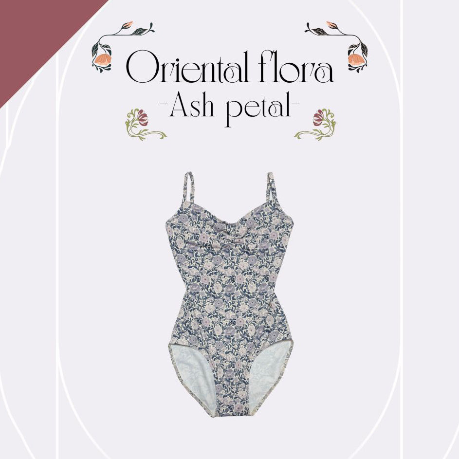 Girls Purple Floral Ballet Onesies(186323369/Frappe/Oriental flora -Ash peta)