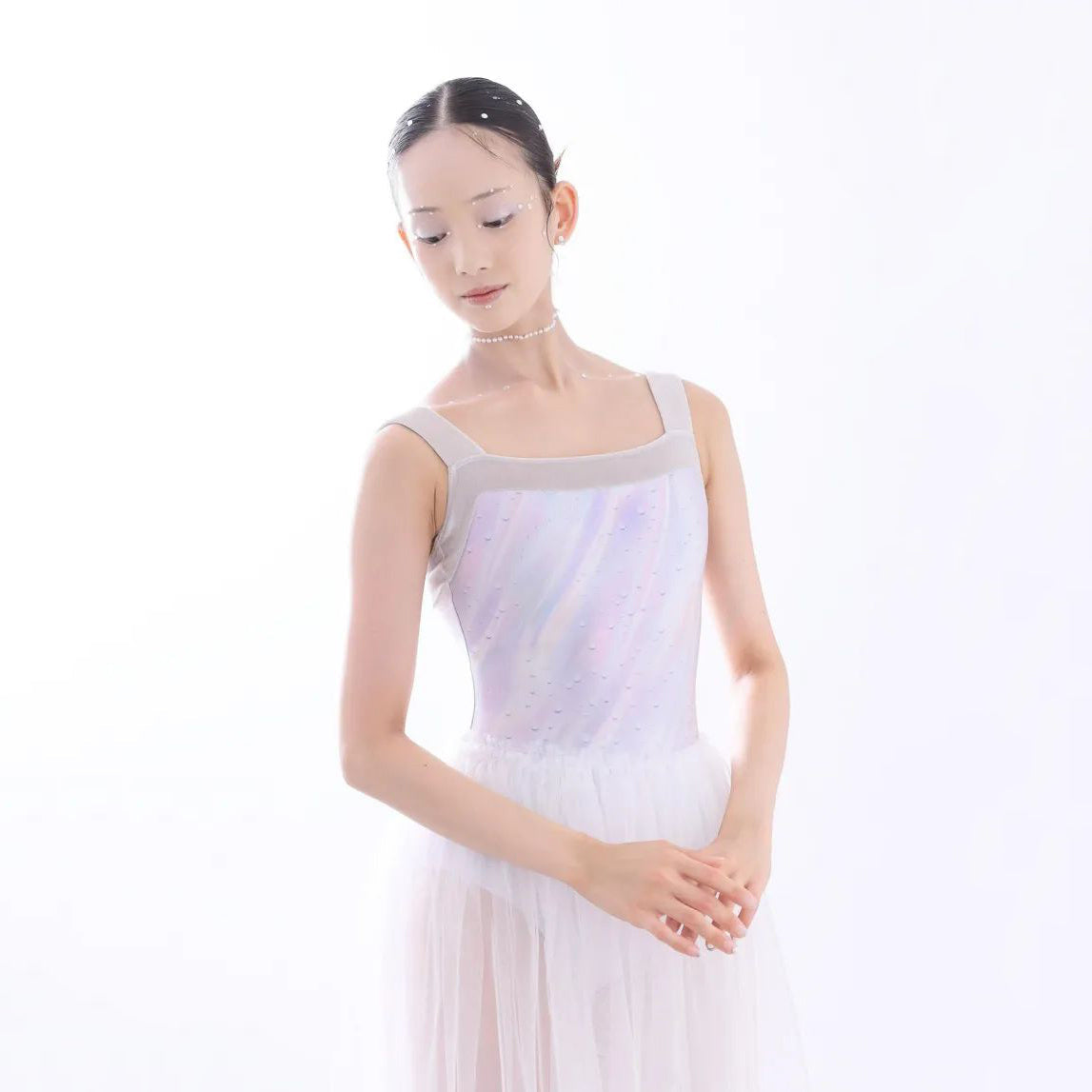 Women White "Lucent drop-Prism drop" Ballet Onesies(187425199/Pique/White)
