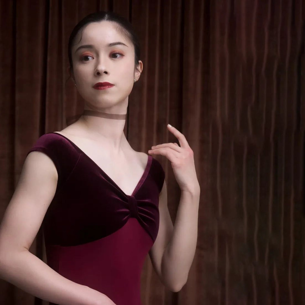 Women Wine Red Velvet Ballet Onesies(189643278/Promenade/Garnier Rouge)