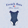 Girls Navy "French flora-Bleu" Ballet Onesies(190678899/Plie/Navy)