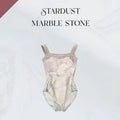 Girls Grey "Stardust marble stone" Ballet Onesies(191540385HL/Pique/White)