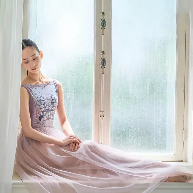 Women Moss Pink "Secret garden-Muguet-Rose Blanc" Ballet Onesies(191892194/Degage/Moss pink)