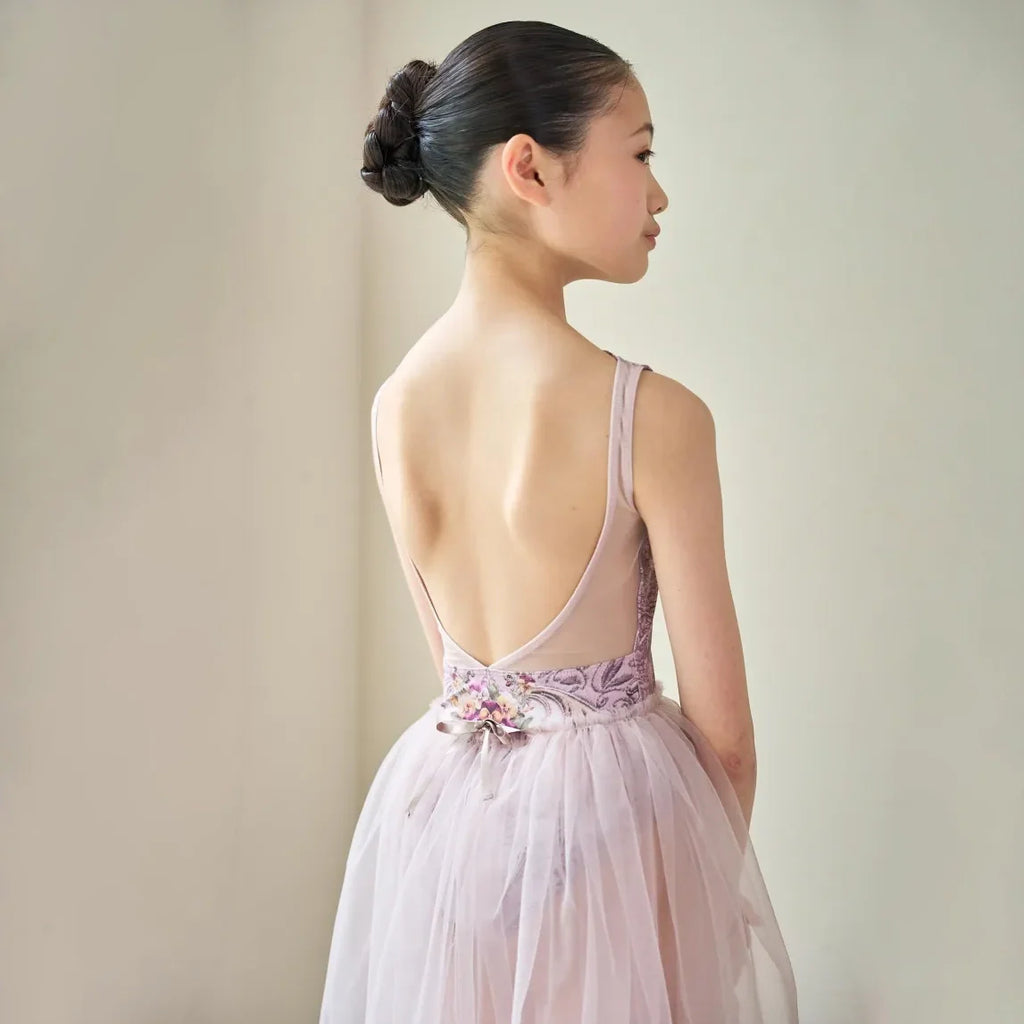 Girls Moss Pink "Secret garden-Pensee-Rose Violet" Ballet Onesies(191892257/Degage/Moss pink)