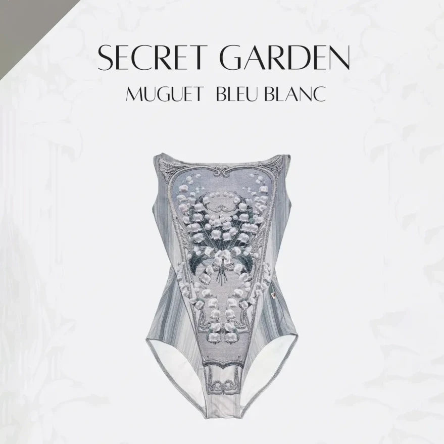 Girls White "Secret garden-Muguet-Bleu Blanc" Ballet Onesies(191892812/Degage/White)