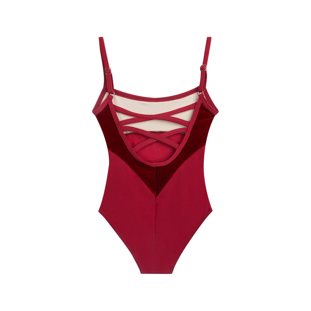 Girls Dark Red Ballet Onesies(DAD46VL/burgundy)