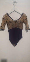 Girls Purple Embroidered Ballet Onesies