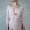 Women Pink Long Sleeves Ballet Onesies(2341/Dusty Pink)