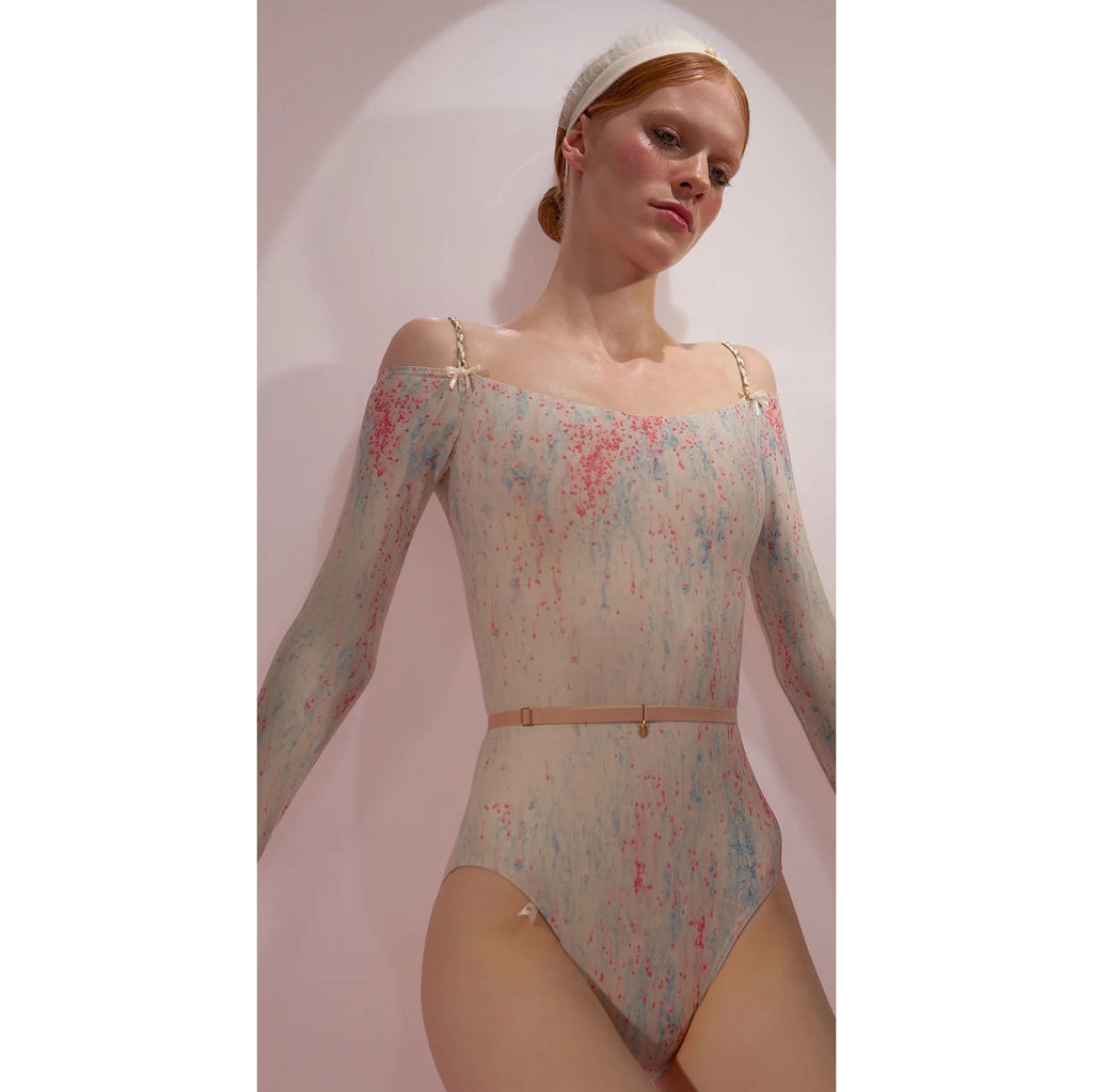Women Blue&Pink'SPRINKLE MERINGUE'Long Sleeves Ballet Onesies(242LE21VL/blue/blush)