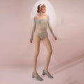 Girls Blue&Green'JUNIOR SPRINKLE MERINGUE'Long Sleeves Ballet Onesies(J242LE21VL/blue/mint)