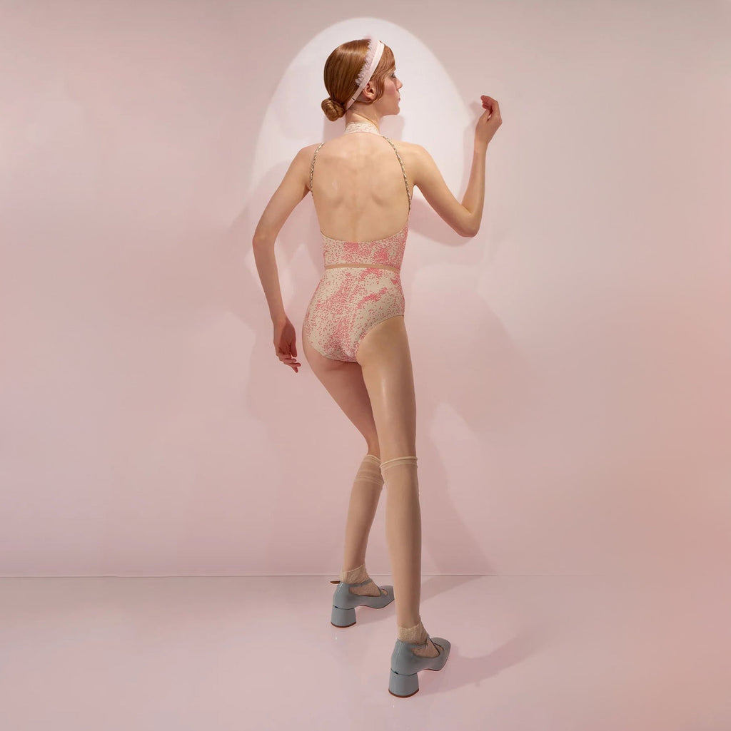 Women Pink'SPRINKLE DOT'Ballet Onesies(242LE22VL/blush)