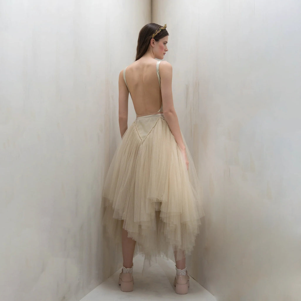 Women Vanilla "TULLE CLOUD" Ballet Skirt(253SK62FT/vanilla)