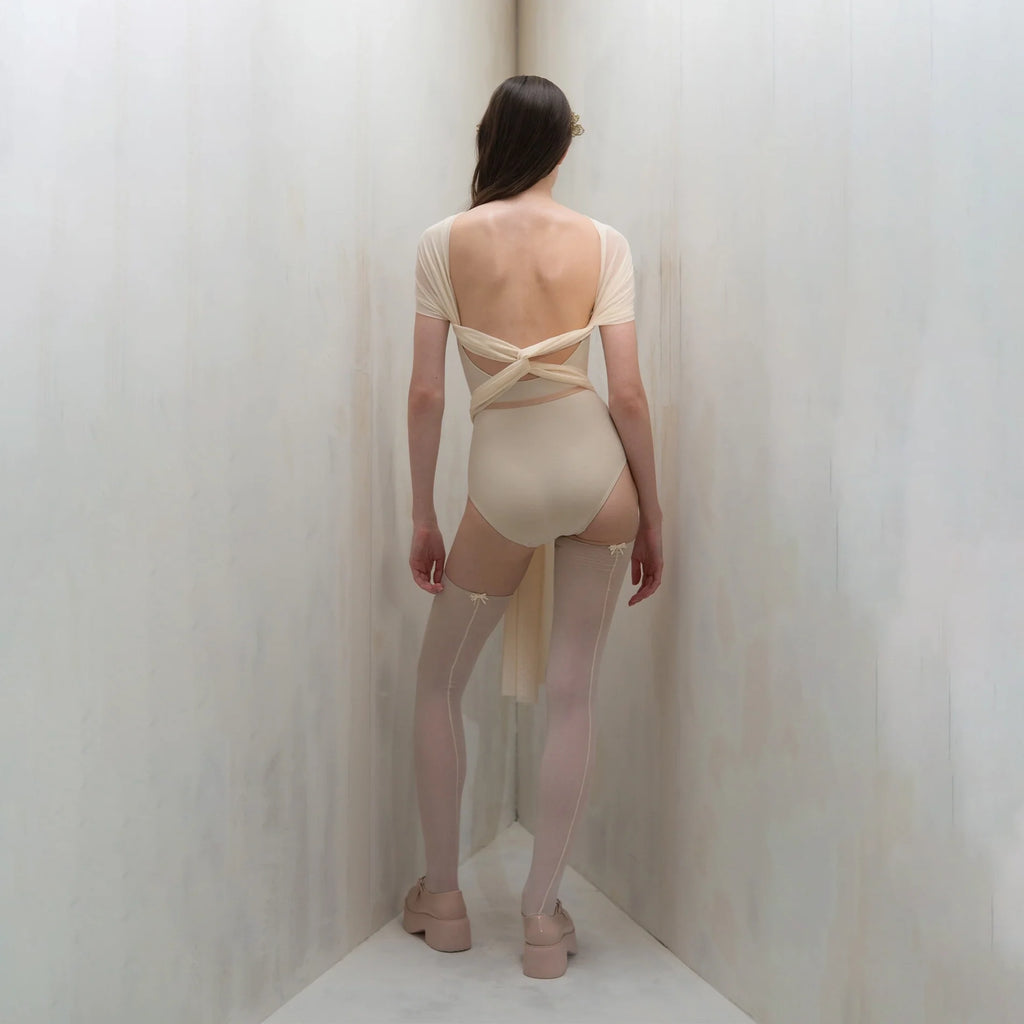 Women White "VEIL LAISSÉ" Ballet Onesies(261LE50TM/edelweiss)
