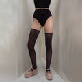 Women Dark Purple "ÉTOILE HOSIERY" Ballet Thigh High Stockings(261LW71NX/deep purple)