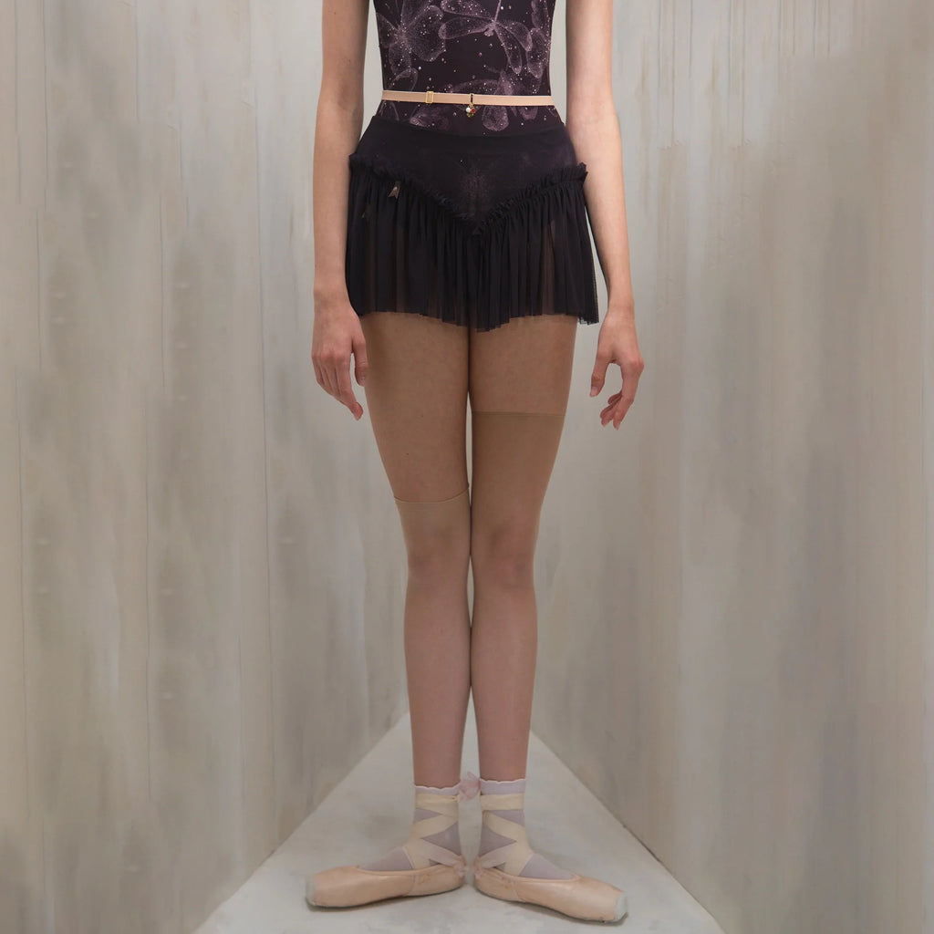 Women Dark Purple "RUCHED BUTTERFLY" Ballet Skirt(261SK05DO/deep purple)