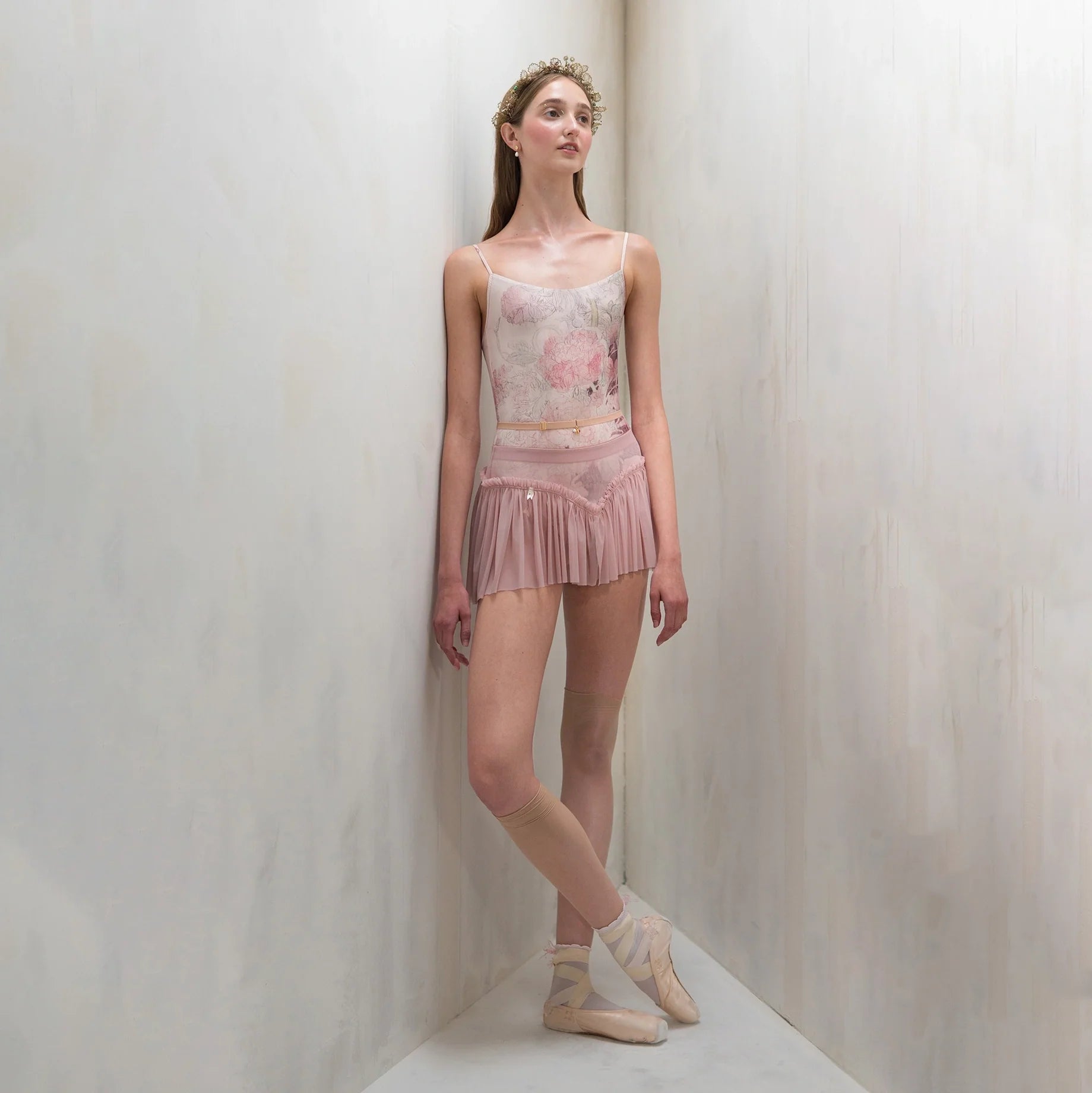 Women Dusty Blush "RUCHED BUTTERFLY" Ballet Skirt(261SK05DO/dusty blush)