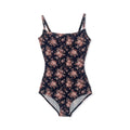 Girls Black Floral Ballet Onesies