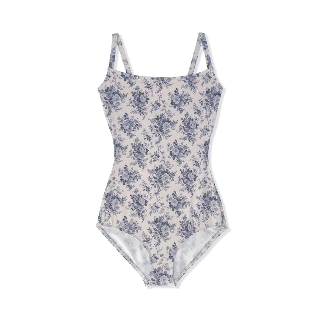Girls Blue Floral Ballet Onesies