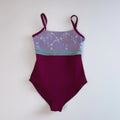 Girls Purple Embroidered Ballet Onesies