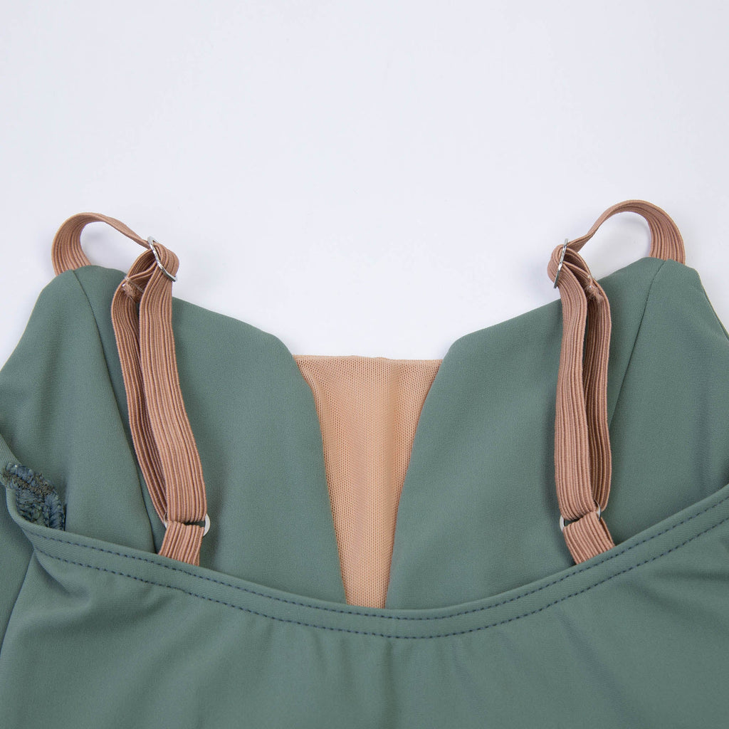 Girls Olive Ballet Onesies