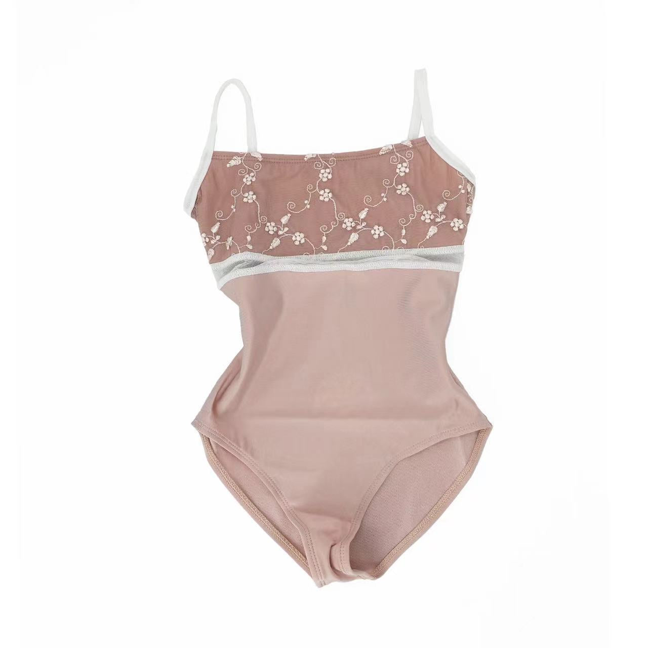 Girls Lilac Embroidered Ballet Onesies