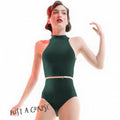 Women Green "CHOKER" Ballet Onesies(201LE20VL/green)
