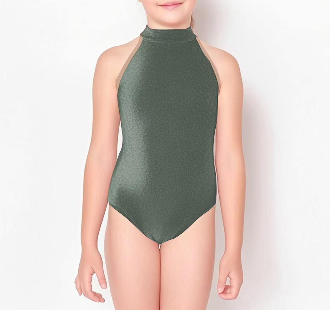 Girls Dark Green "Sarah/V-Safari/N-Toffee" Ballet Onesies