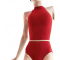 Women Red'CHOKER'Ballet Onesies(201LE20VL/lipstick red)