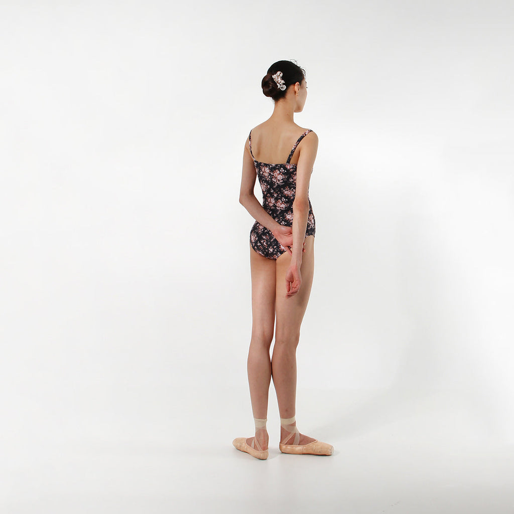 Girls Black Floral Ballet Onesies