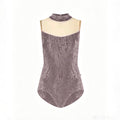 Women Light Coffee "Camila-Mesh/CV-Phantom/N-Base/Mesh-Dolce/No Lining" Ballet Onesies