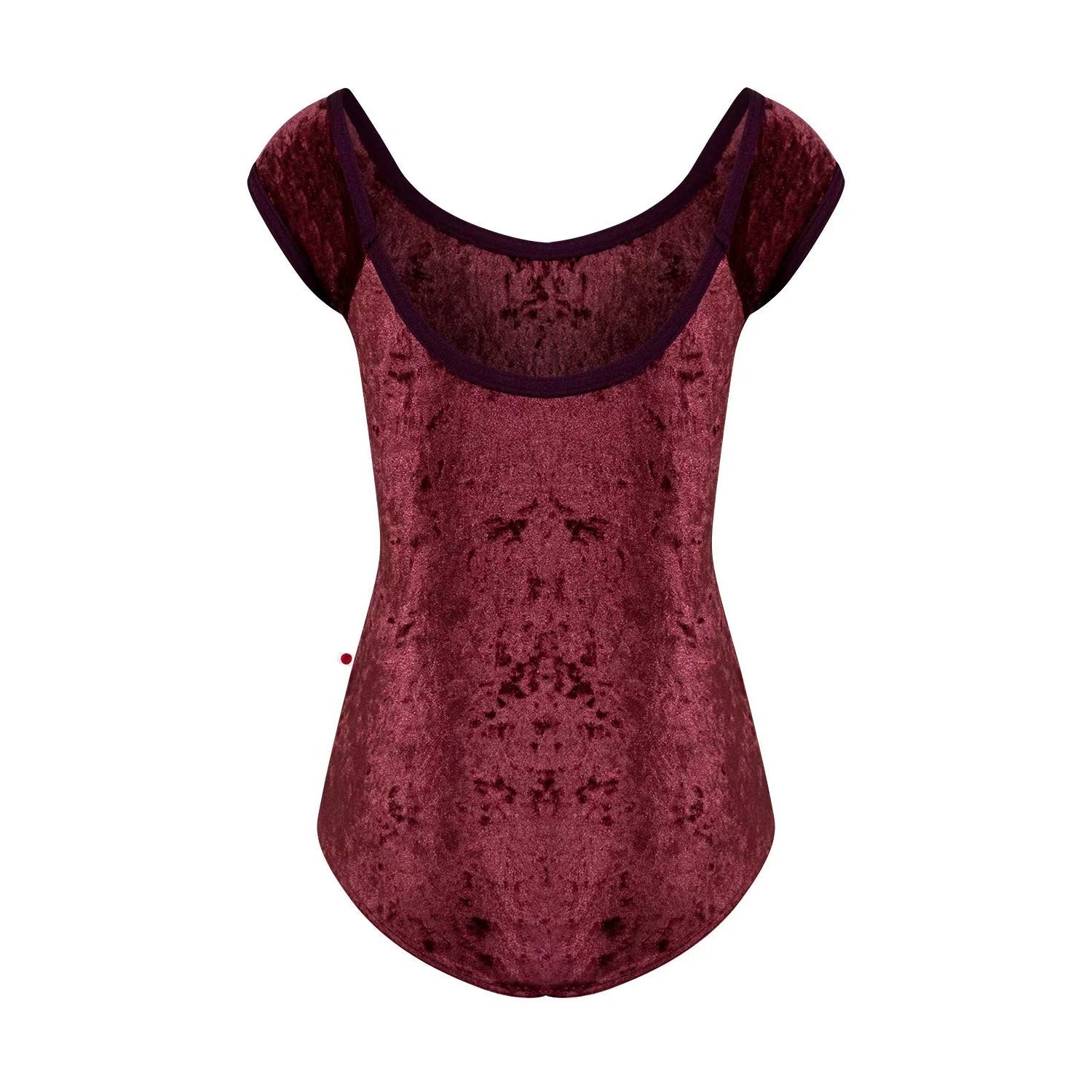 Girls Wine Red Velvet Ballet Onesies