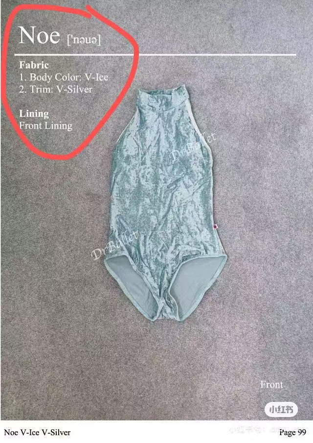 Women Light Blue "Noe" Velvet Ballet Onesies