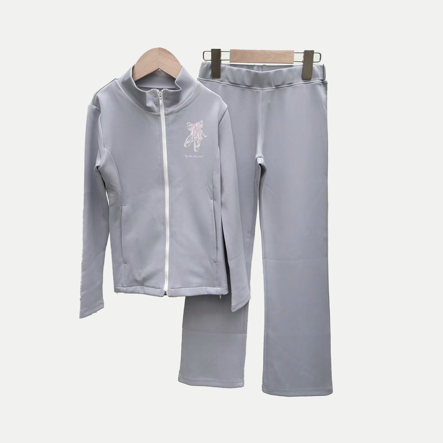 Girls Light Grey Ballet Set(op200-B3-Back&Chest/Light Gray)